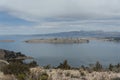 Along the road from San Pedro de Tiquina to Copacabana on the Titicaca lake, the largest highaltitude lake in the world 3808m Royalty Free Stock Photo